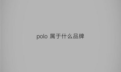 polo 属于什么品牌